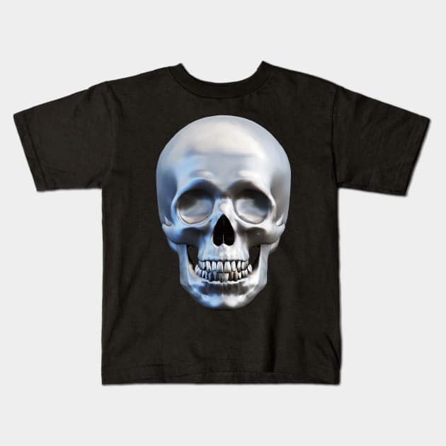 Metal Skull (art1) Kids T-Shirt by 3DVictory